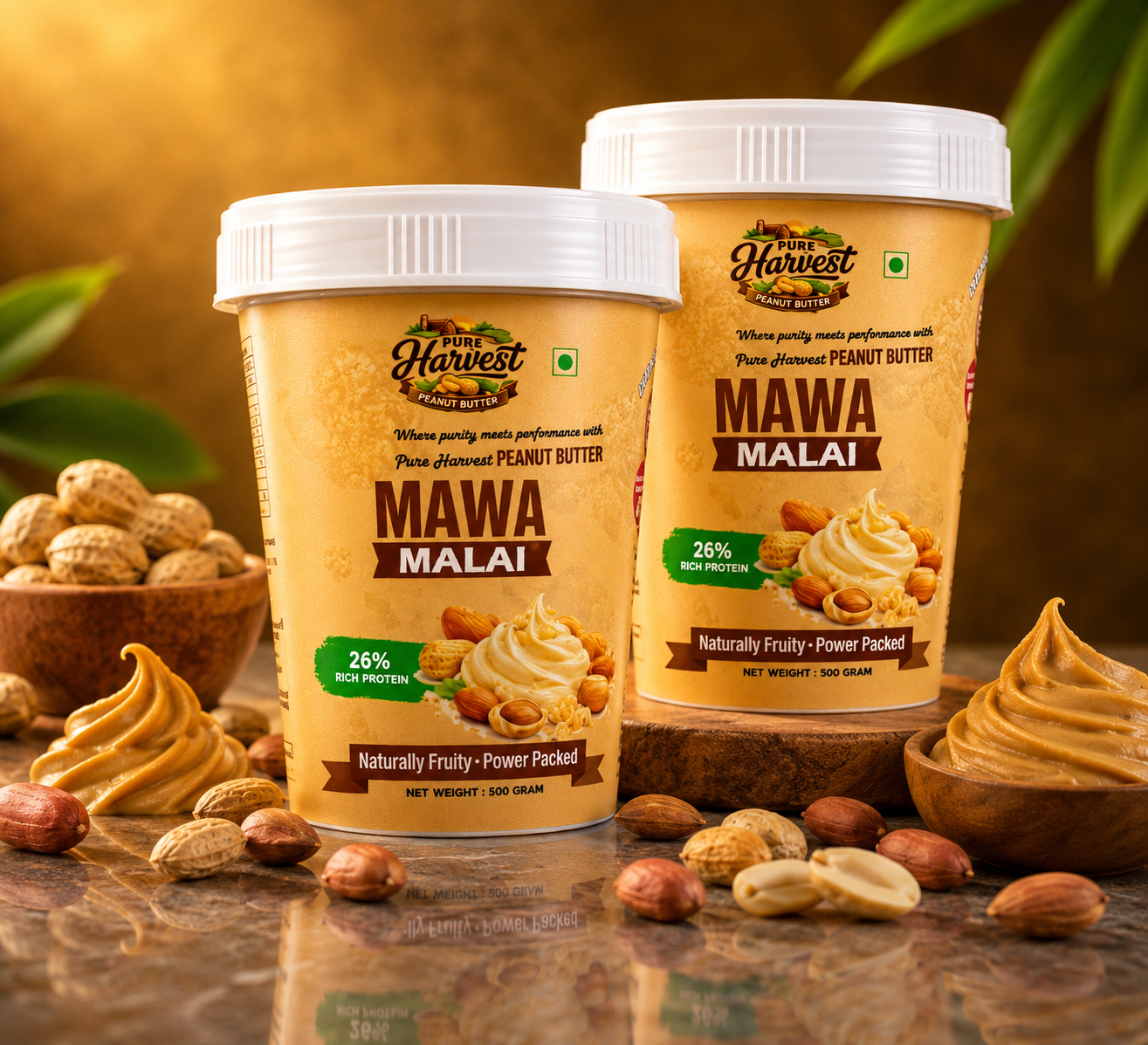 2 x Mawa Malai Peanut Butter (500g x 2)